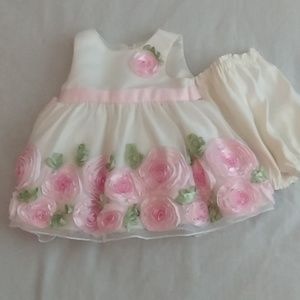 Adorable  2 piece Pink rose Baby Dress